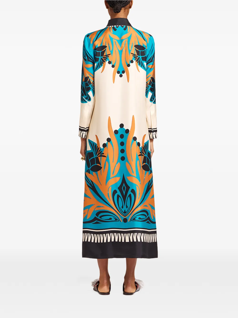 La DoubleJ Maxi-jurk met bloemenprint Beige