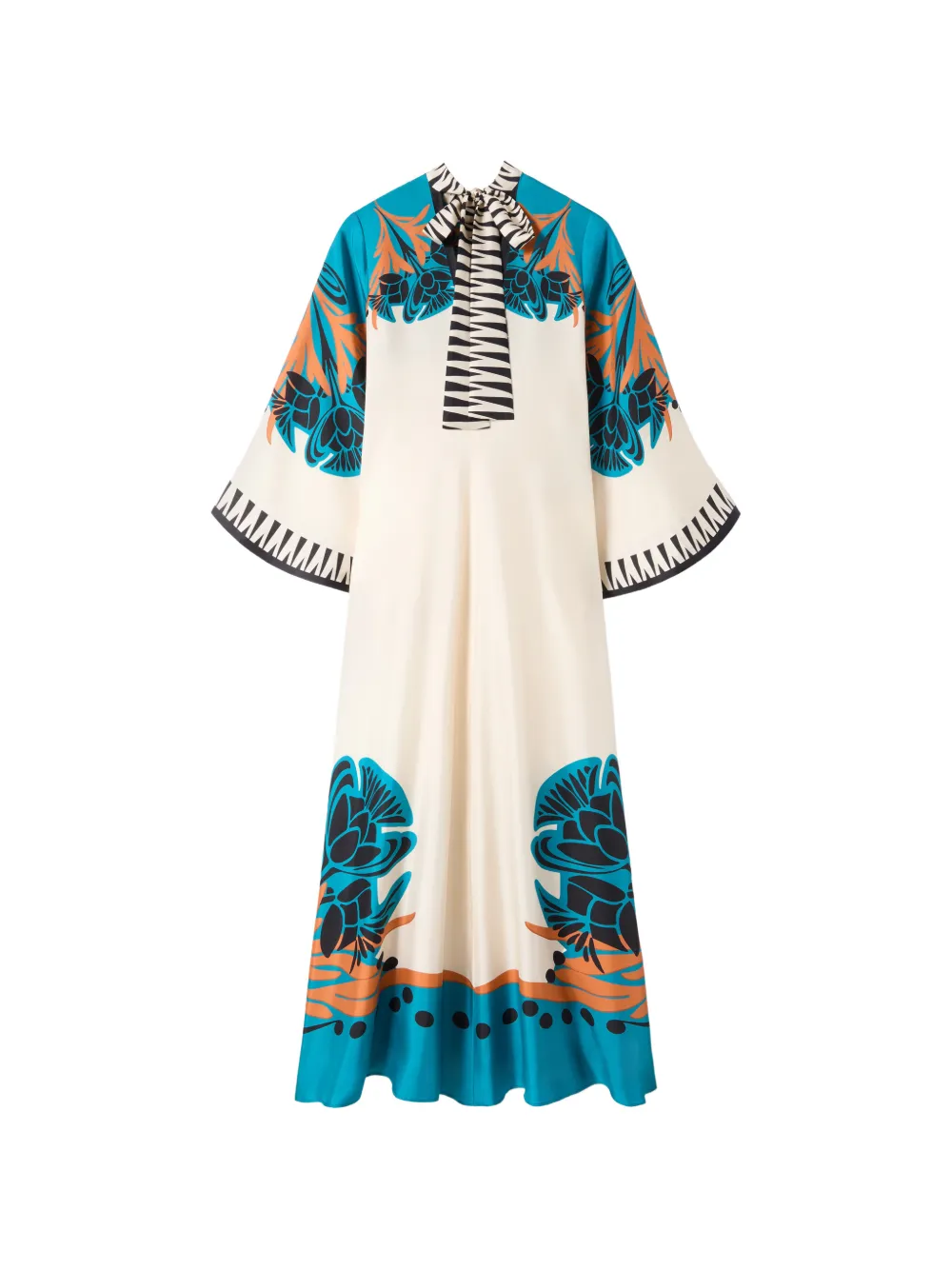 La DoubleJ Maxi-jurk met bloemenprint Beige