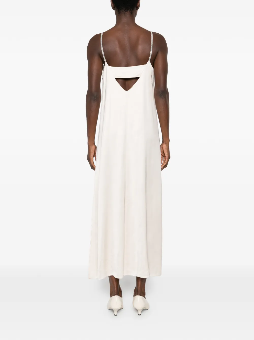 Peserico Jurk met kettingbandje Beige