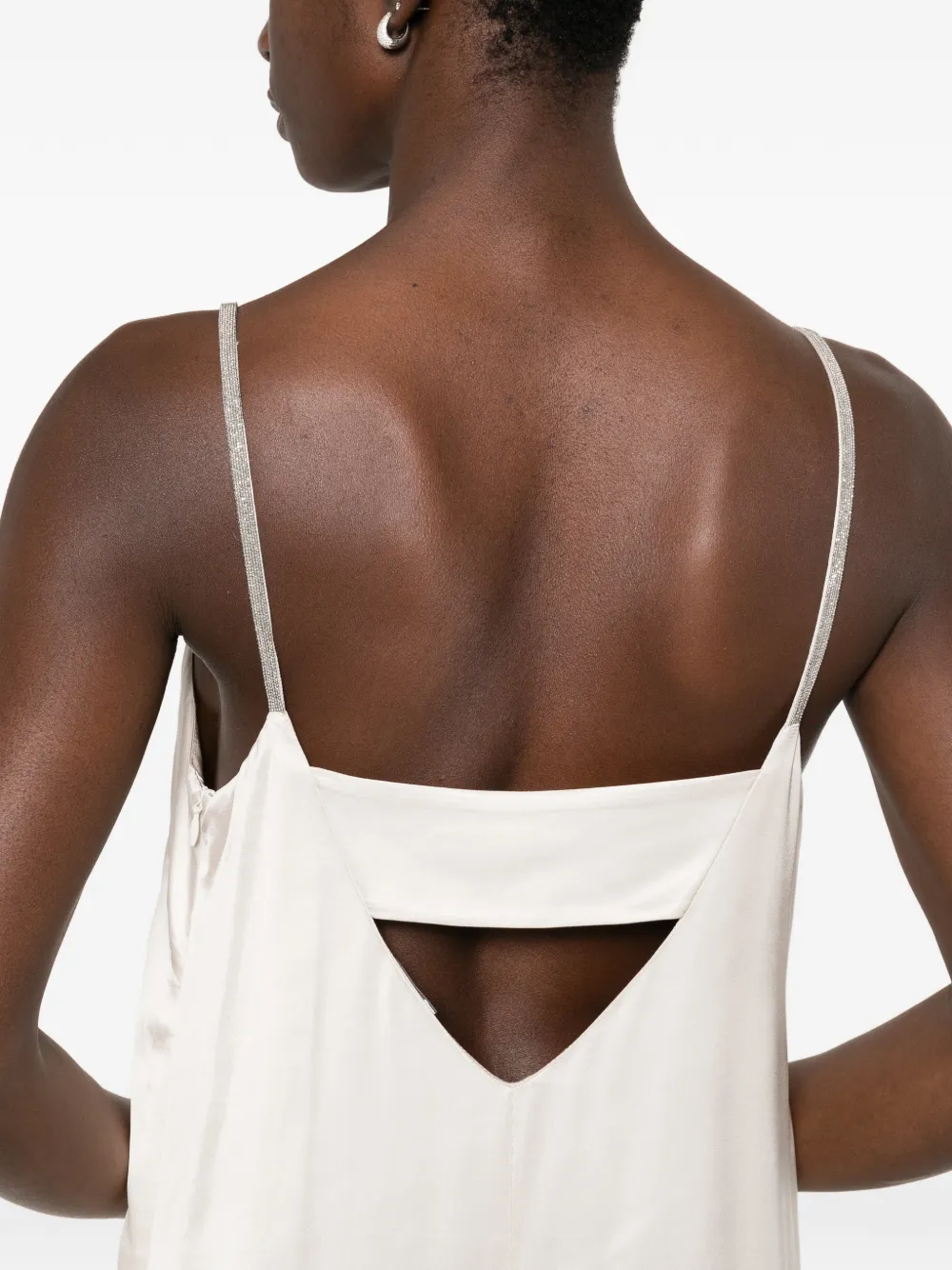 Peserico Jurk met kettingbandje Beige