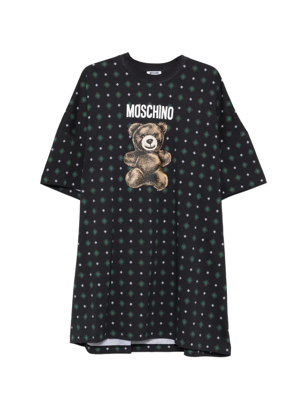 Moschino bear-print mini dress - Nero