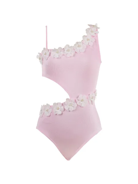 Nessi Byrd Kids floral-appliqués cut-out swimsuit
