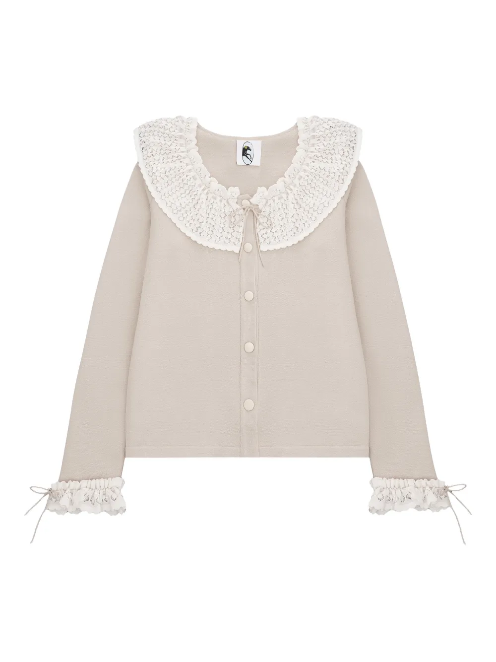 Sleeper Malena lace-collar cardigan - Toni neutri