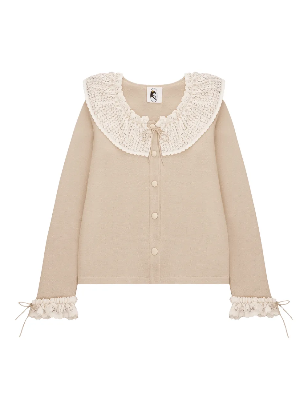 Sleeper Malena lace-collar cardigan - Neutrals