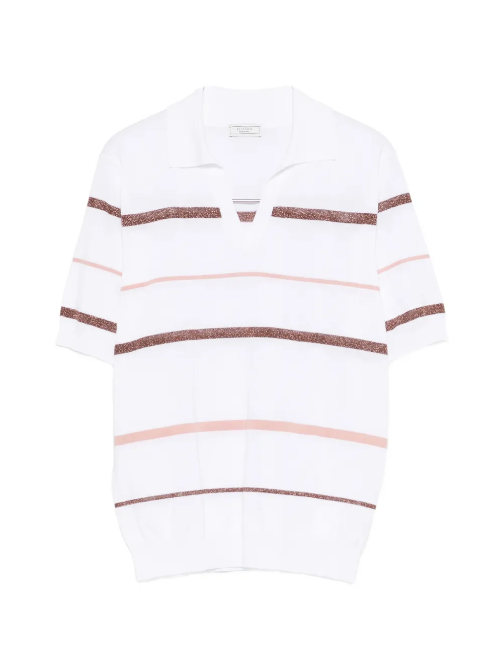 Peserico striped short-sleeve top - Bianco