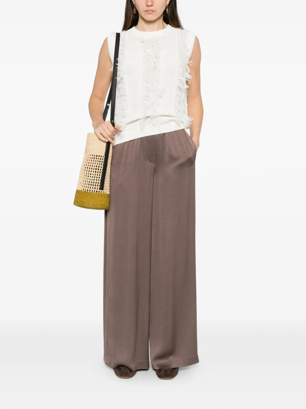  Peserico Knitted Sequin-embellished Vest - White 