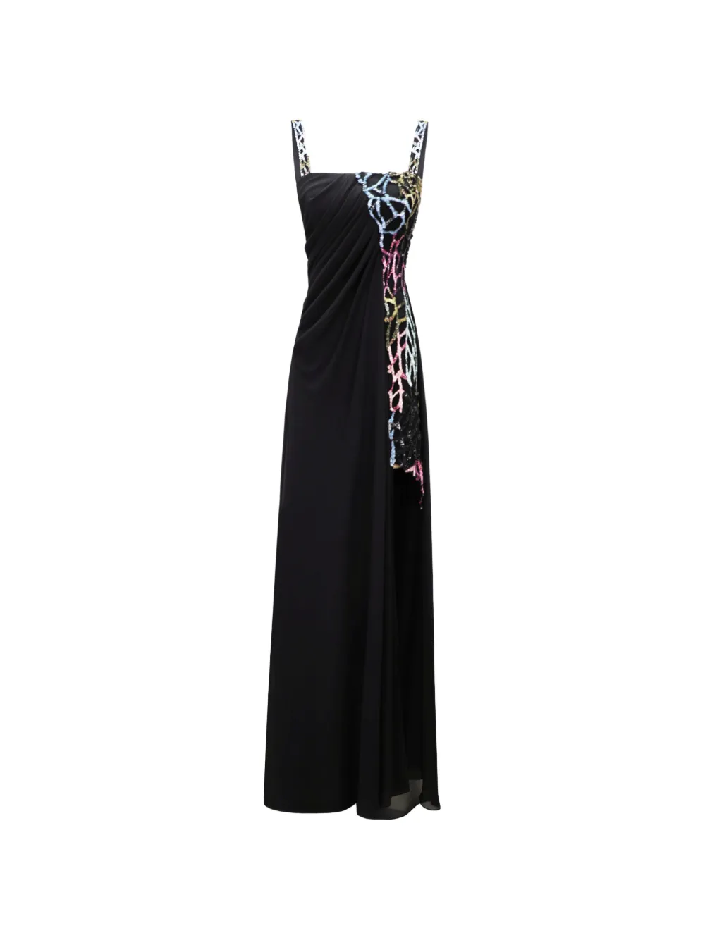 Gemy Maalouf draped beaded maxi dress - Nero