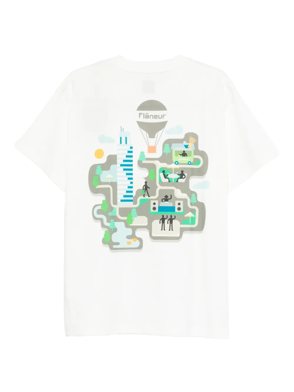 FL&Acirc;NEUR Festival Map graphic-print T-shirt - Wit
