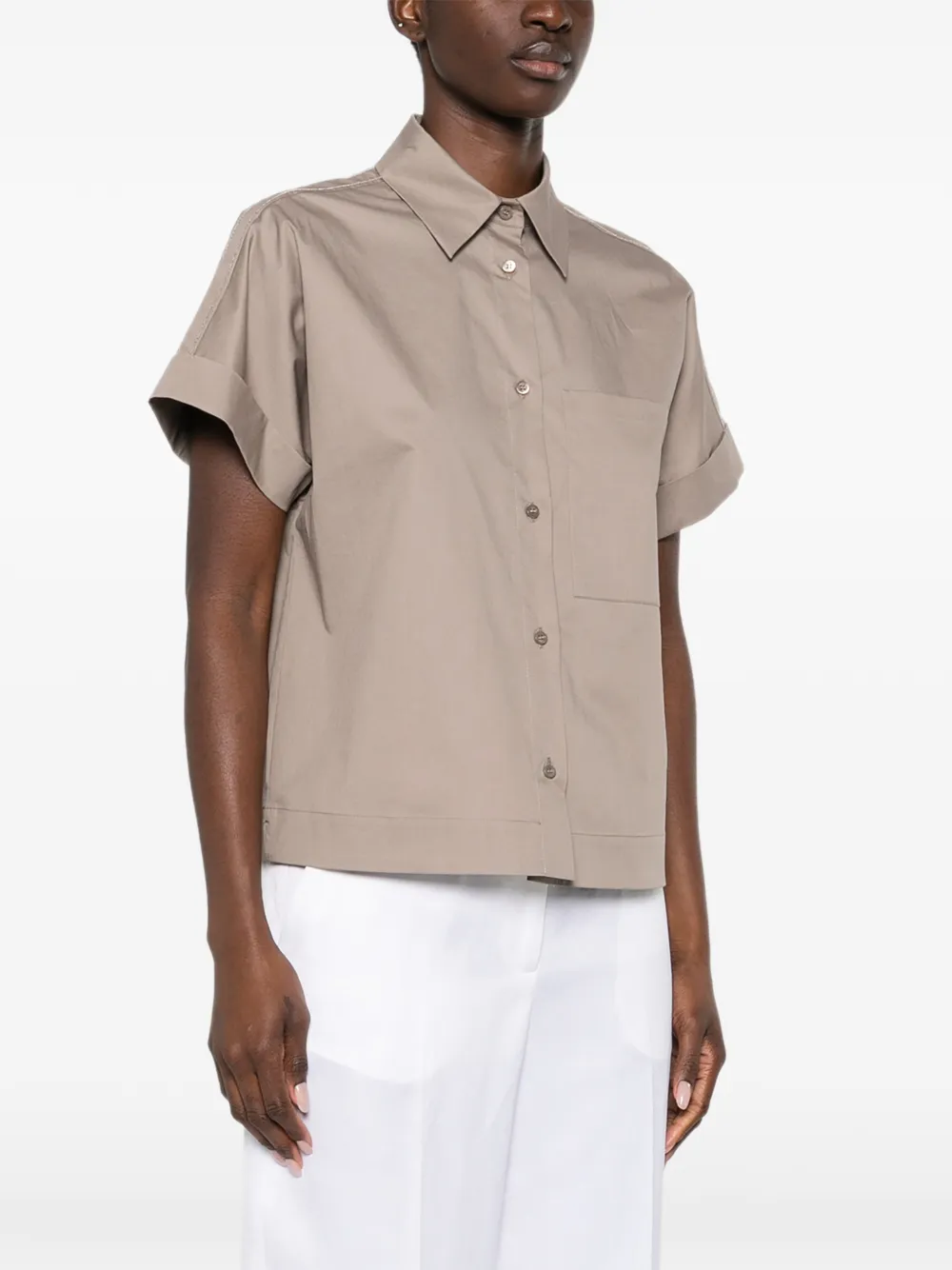  Peserico Pocket Embellished Shirt - Neutrals 