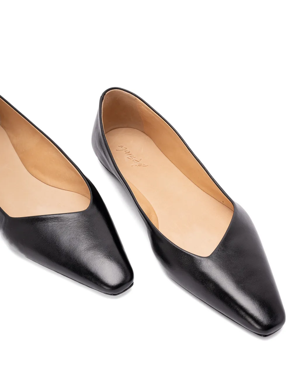 Marsèll Leren ballerina's met puntige neus Zwart