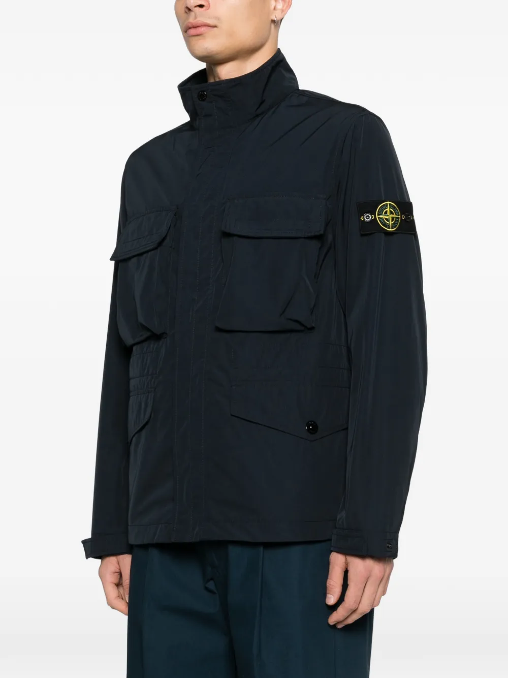  Stone Island Giacca-camicia Con Tasche - Blu 