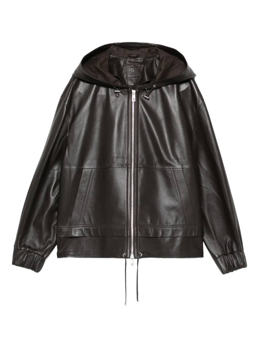 Desa 1972 hooded leather jacket - Marrone