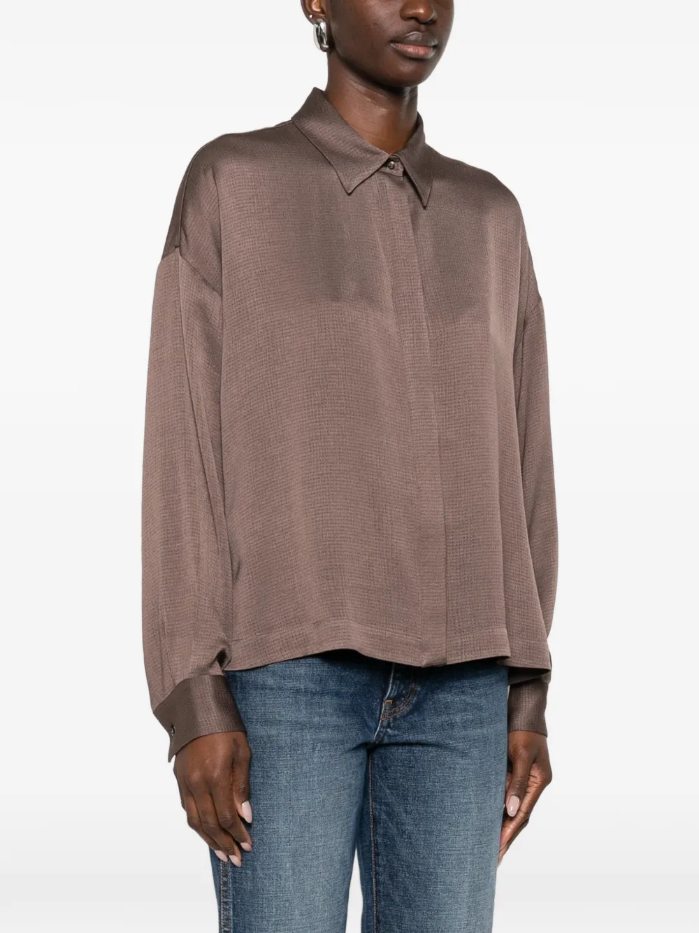  Peserico Textured Shirt - Brown 