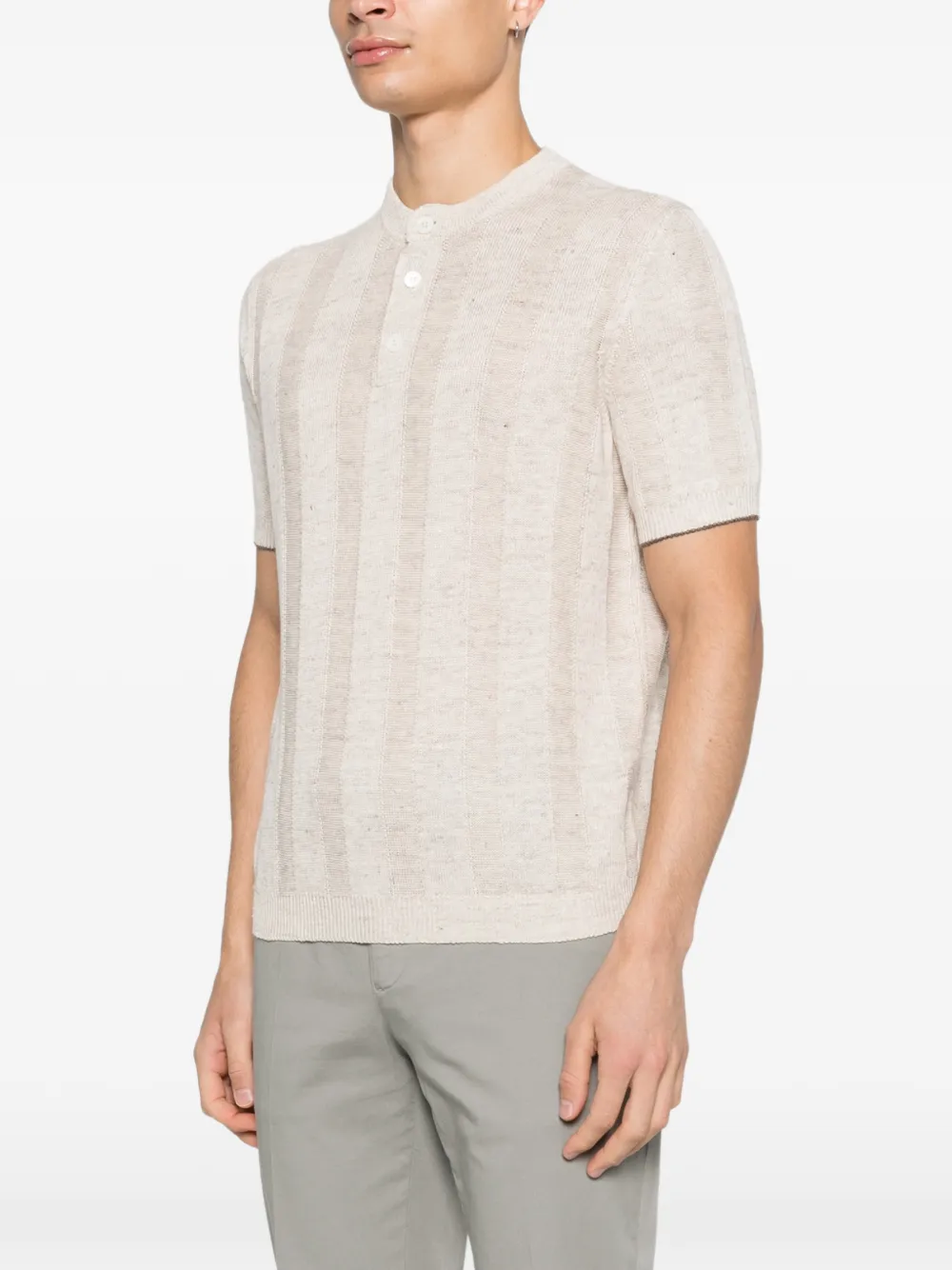  Brunello Cucinelli Button Textured Top - Neutrals 