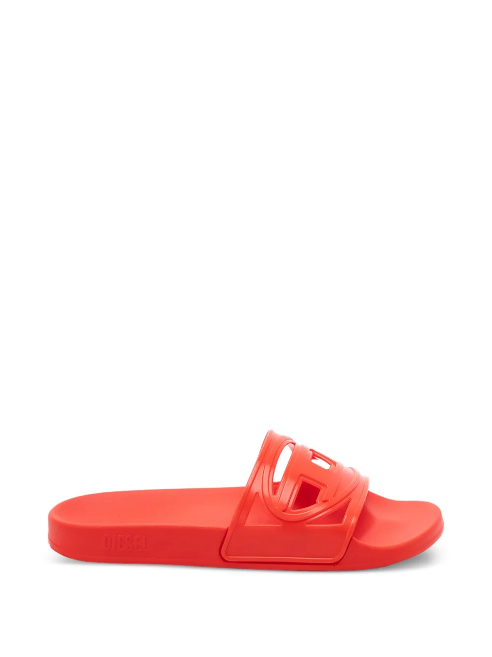 Diesel Pantoletten mit Cut-Out-Logo - Rot