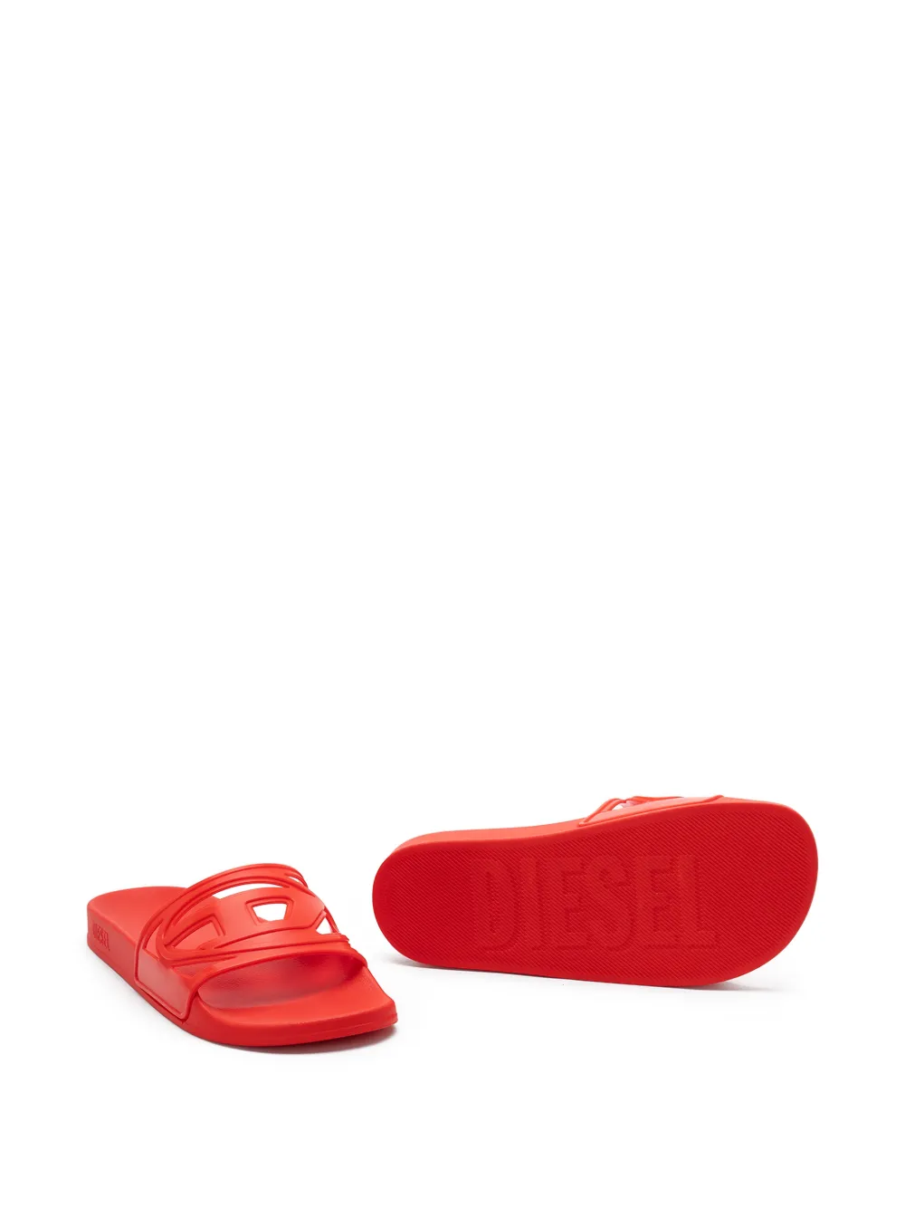 Diesel Uitgesneden slippers Rood
