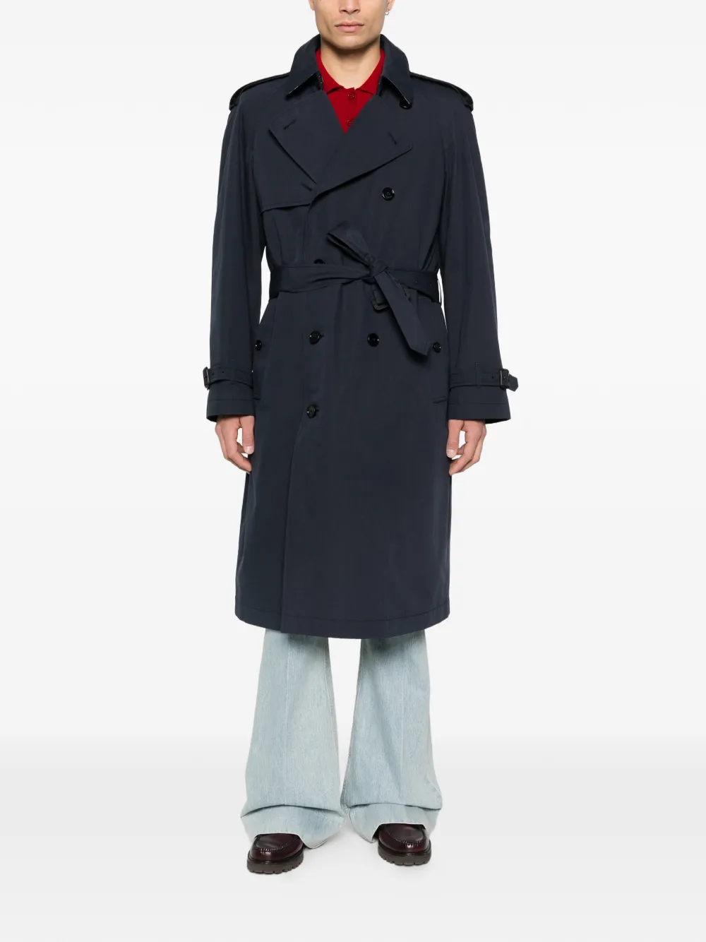 Burberry Jas met ceintuur Blauw