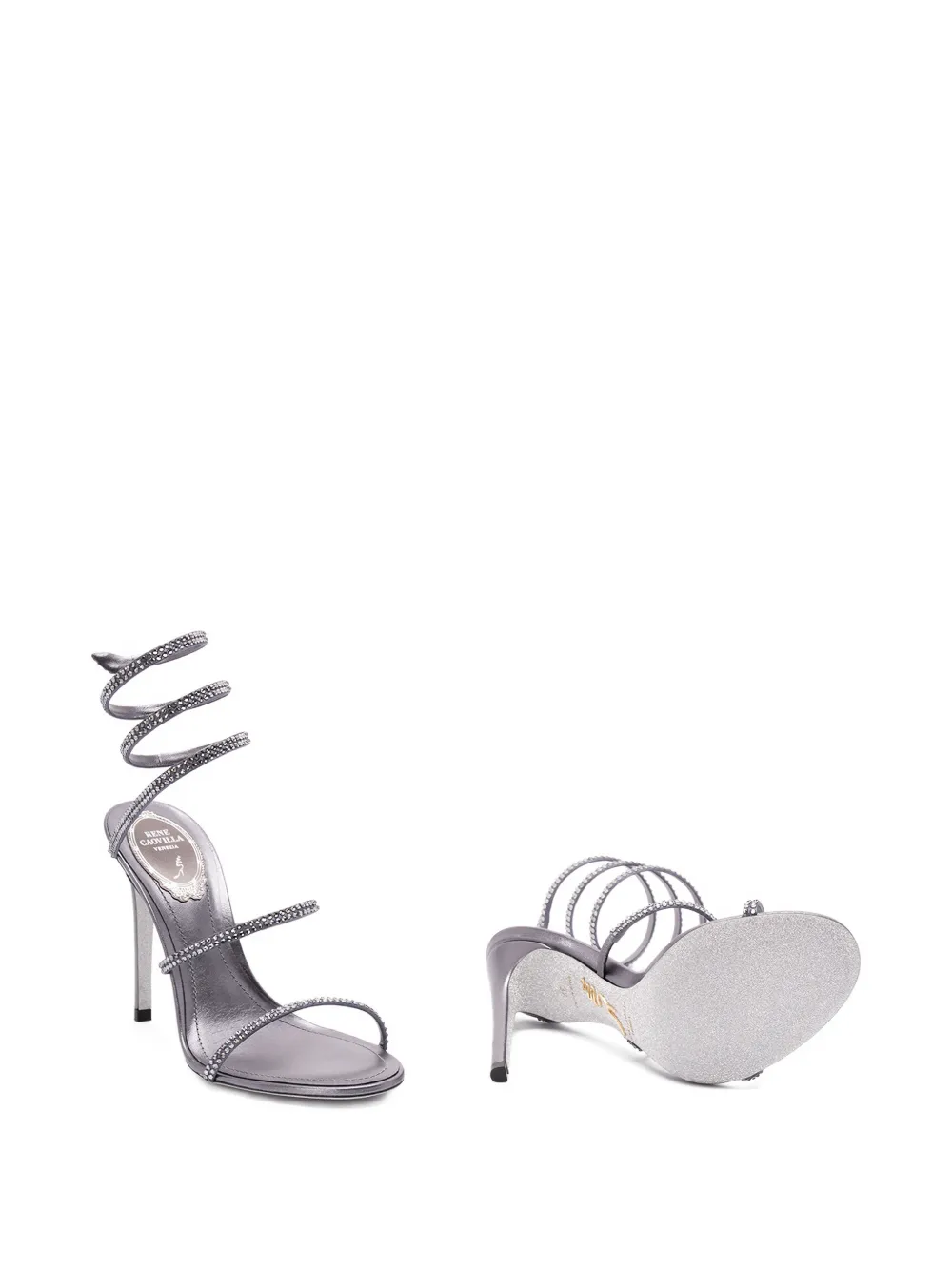 René Caovilla Sandalen met spiraal detail Grijs