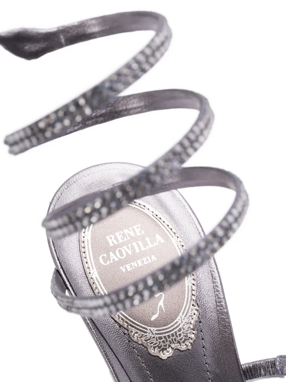 René Caovilla Sandalen met spiraal detail Grijs