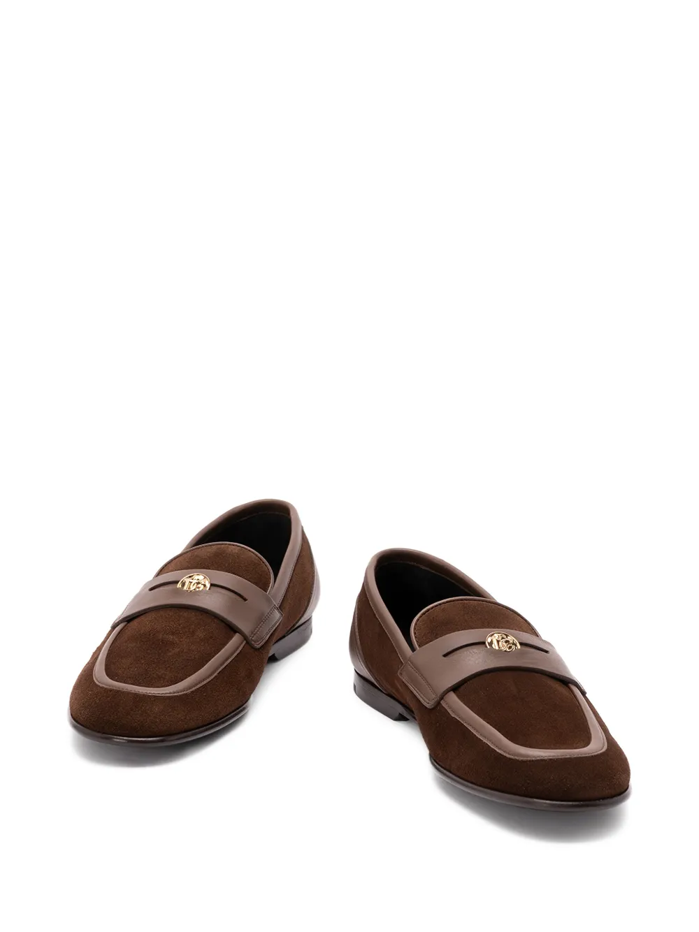 Dolce & Gabbana Penny loafers met embleem - Bruin