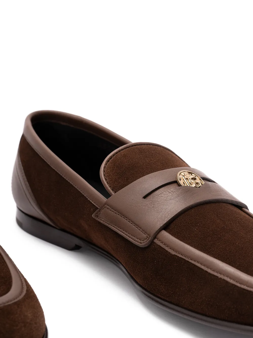 Dolce & Gabbana Penny loafers met embleem Bruin