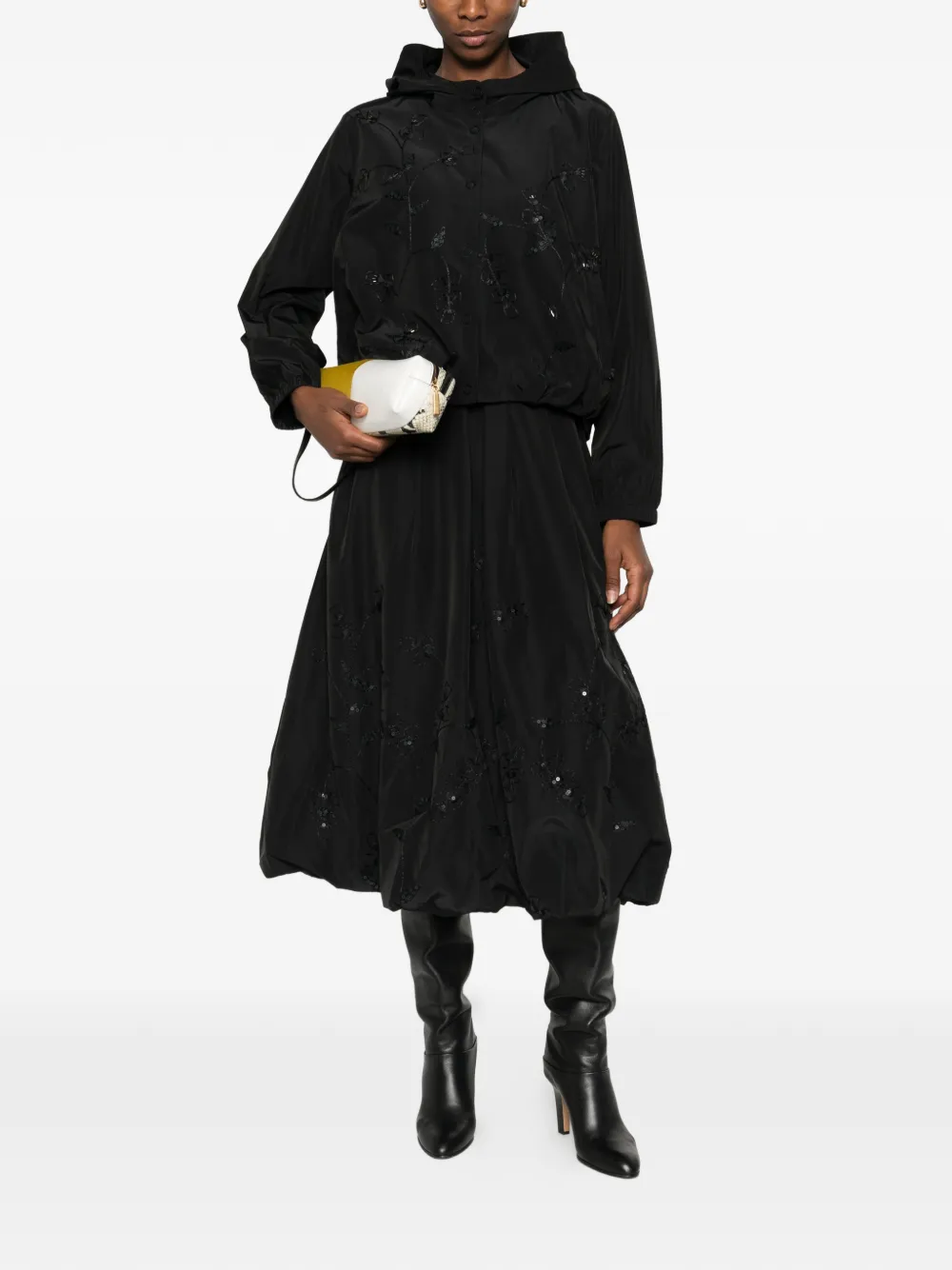 HUI MILANO sequin-embellished skirt - Zwart