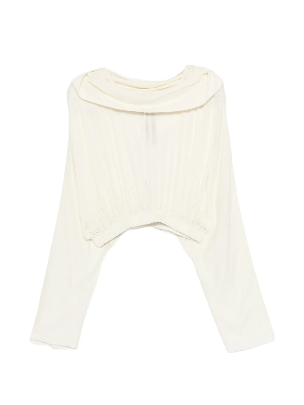 Rick Owens cowl-neck cropped top - Bianco