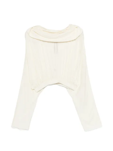 Rick Owens top corto con cuello desbocado