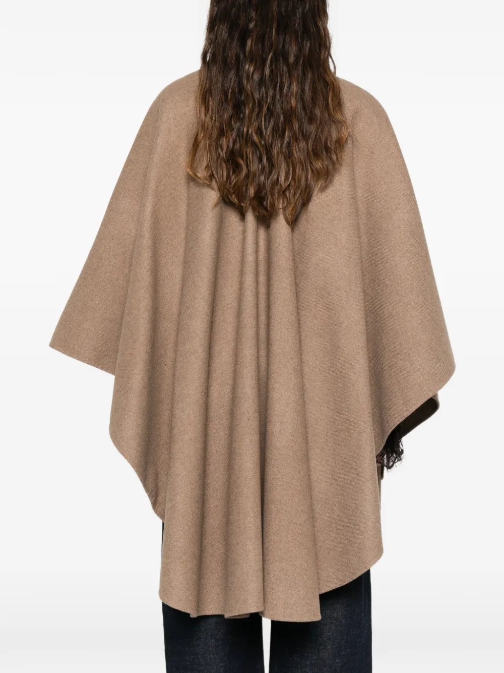 Ermanno Scervino Cape met kraag en gesp Bruin