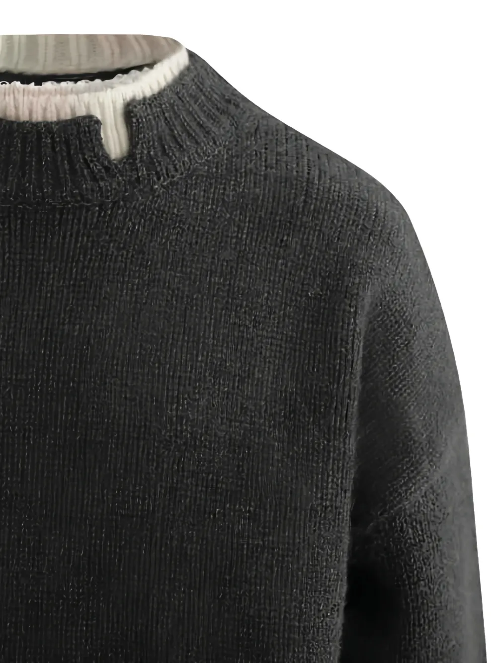  Moustache High-neck Sweater - Grey 