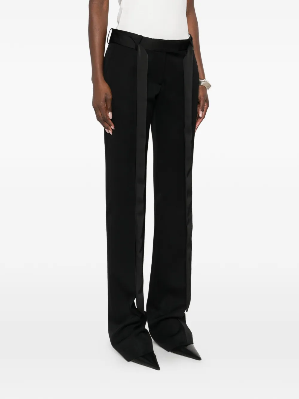 The Attico Broek met gestrikte taille Zwart
