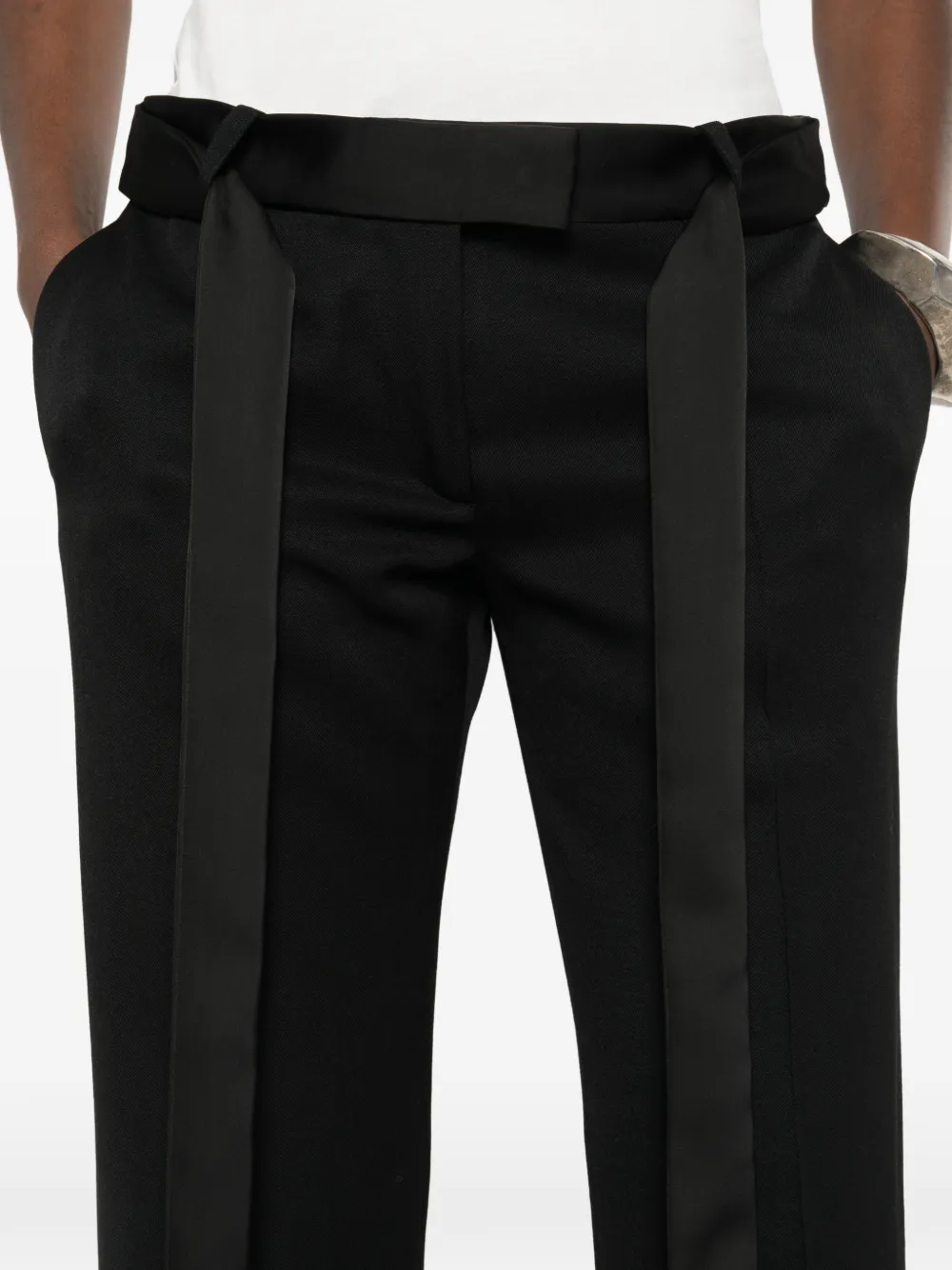 The Attico Broek met gestrikte taille Zwart