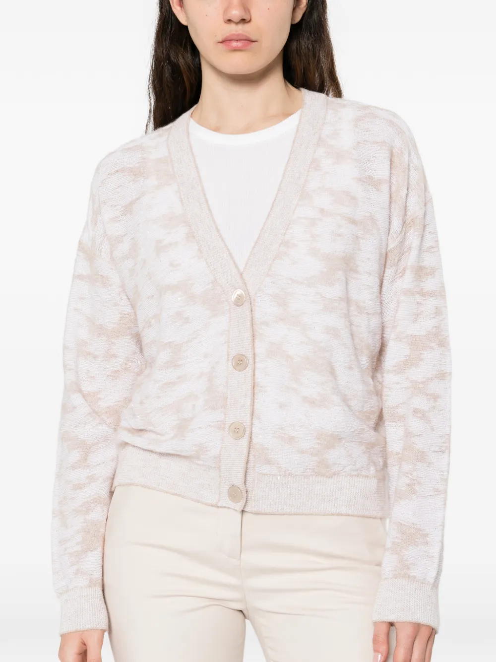 Peserico Vest met V-hals Beige