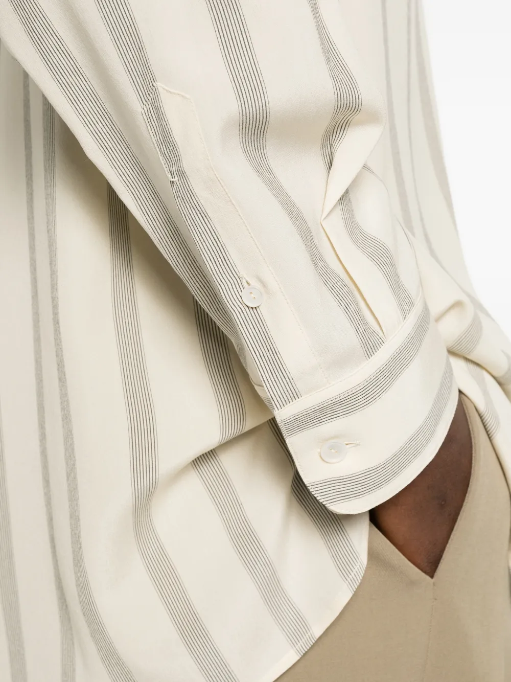 The Row Gestreepte bodywarmer Beige