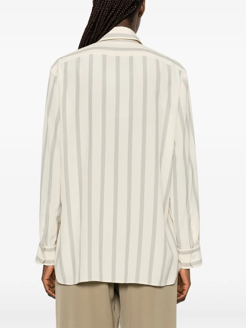 The Row Gestreepte bodywarmer Beige