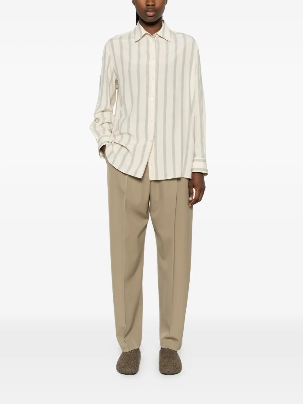 The Row Gianni wollen pantalon Beige