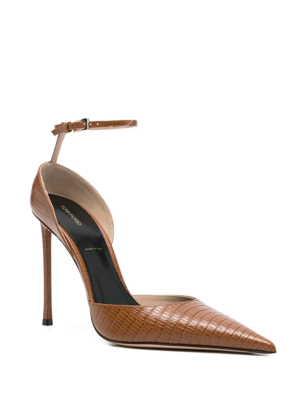 TOM FORD lizard-effect ankle-strap pumps Bruin
