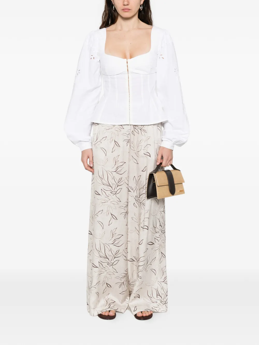 Peserico floral-print palazzo pants - Beige