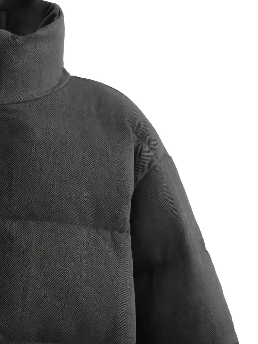  Moustache Herringbone Puffer Jacket - Grey 