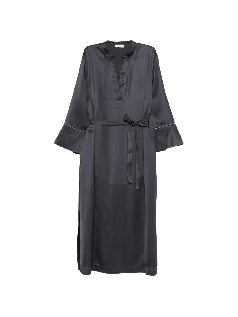 Peserico tie-waist V-neck midi dress - Grigio