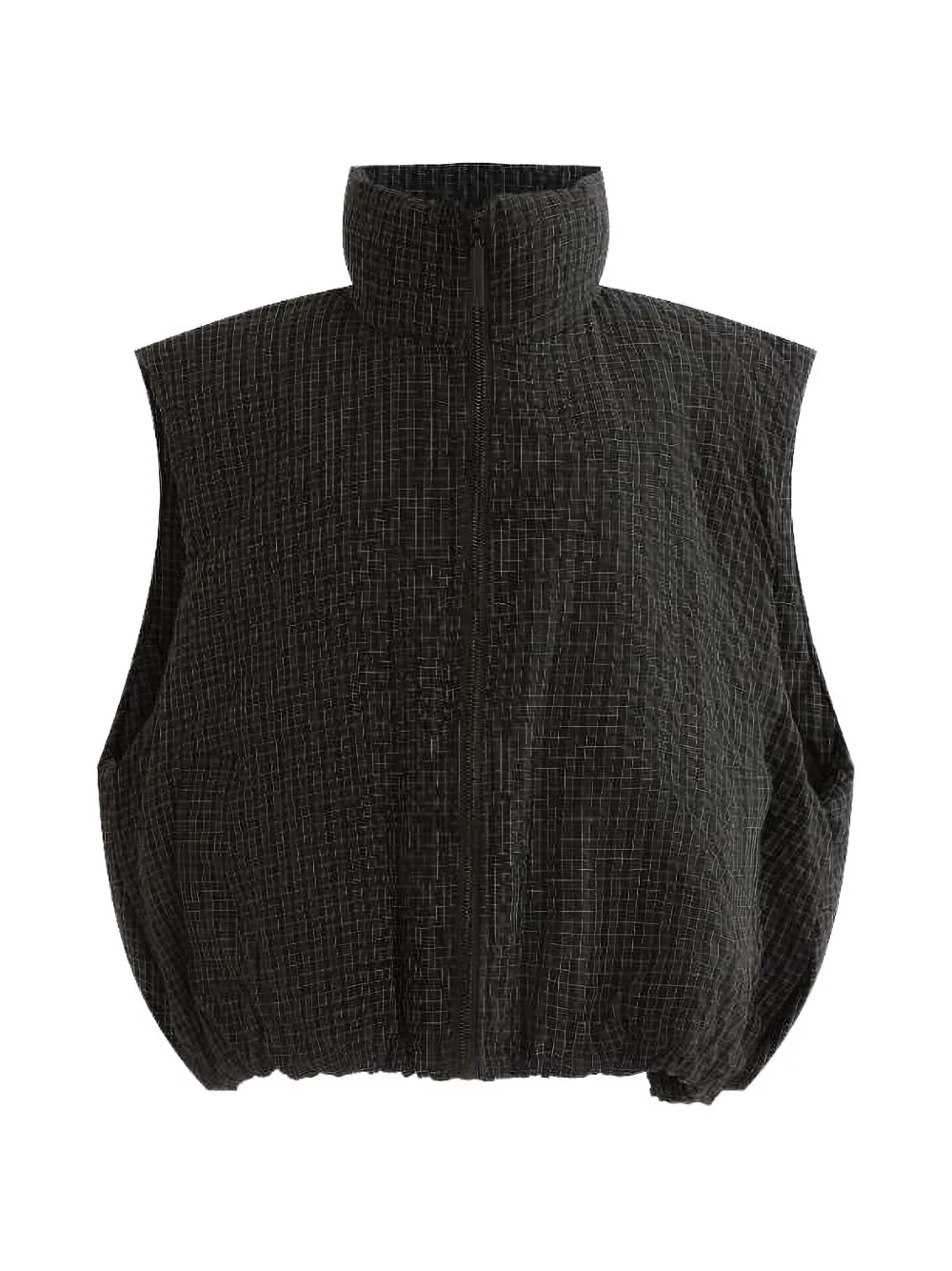 Moustache grid-pattern quilted gilet - Black