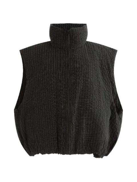 Moustache grid-pattern quilted gilet