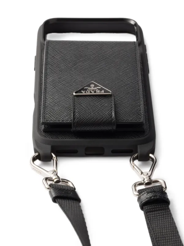 Prada iPhone 17 Pro Max Saffiano-leather Case | Black | FARFETCH