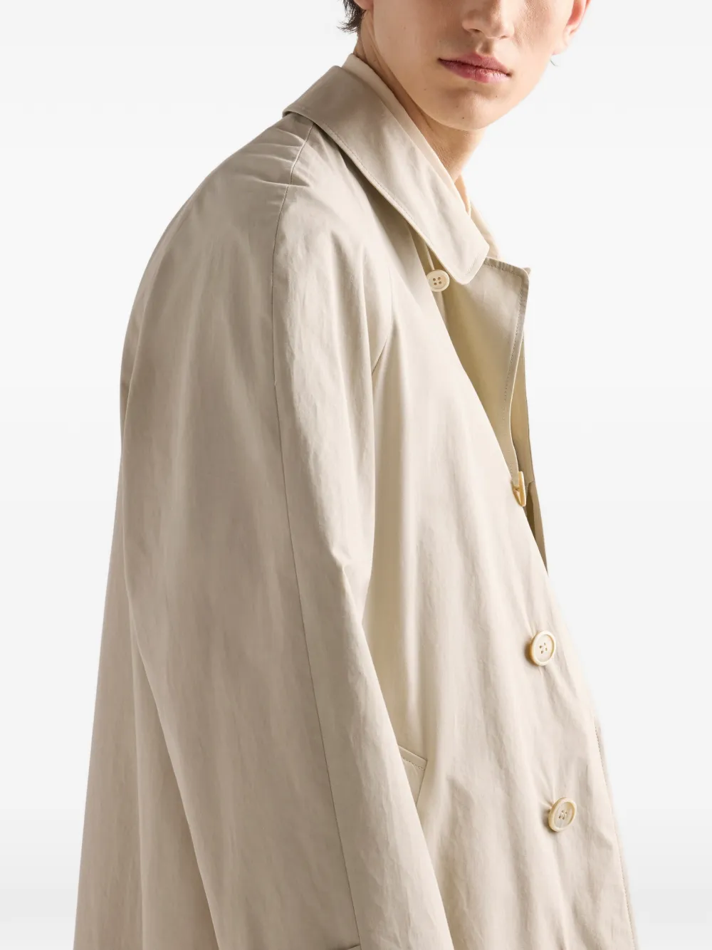 Prada Trenchcoat met verborgen sluiting Beige