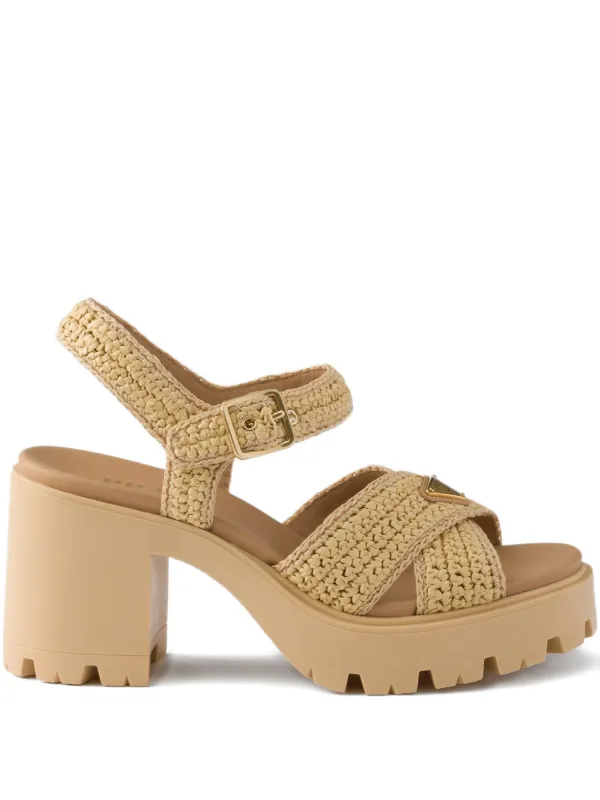 Prada クロシェ サンダル | ニュートラル | FARFETCH JP