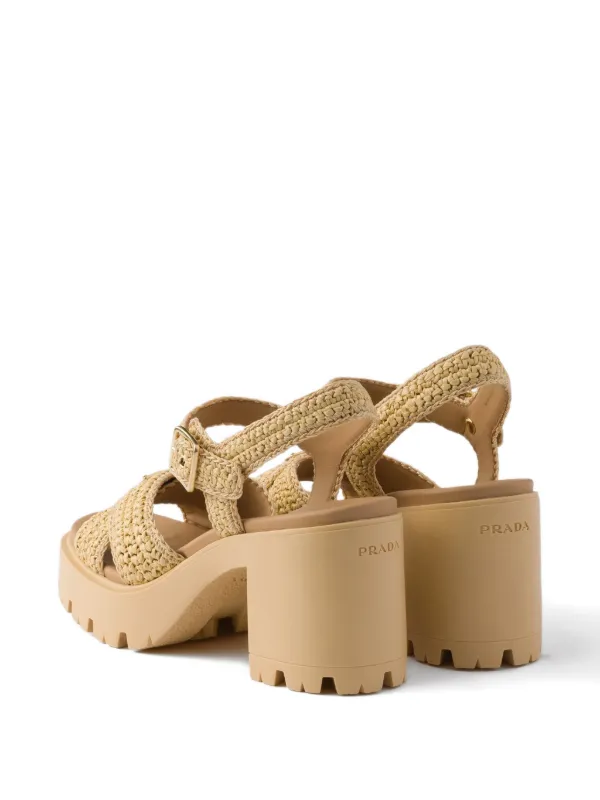 Prada クロシェ サンダル | ニュートラル | FARFETCH JP