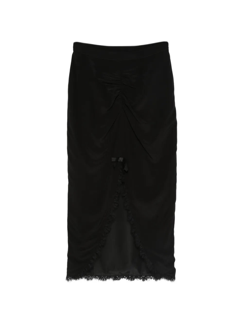 Alessandra Rich lace-trim midi skirt - Nero