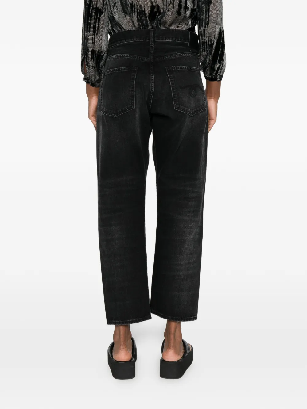 R13 Crossover jeans met ceintuur Zwart