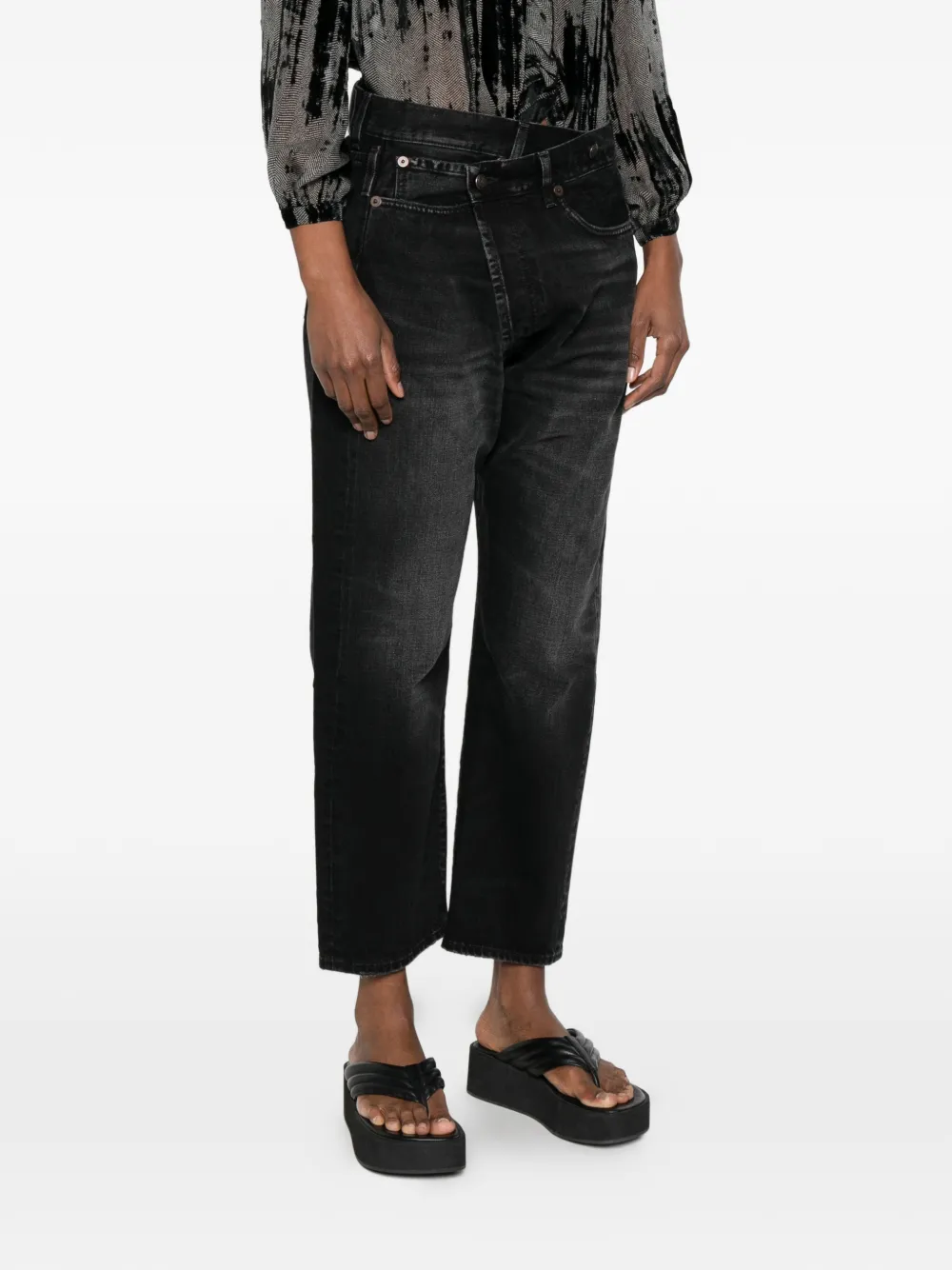 R13 Crossover jeans met ceintuur Zwart