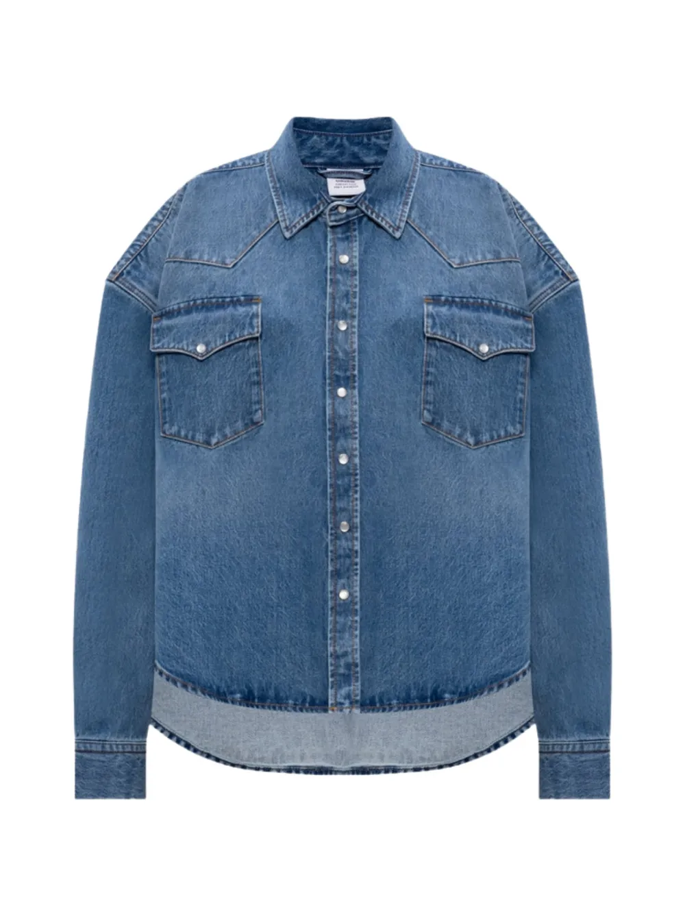 VETEMENTS Cowboy pocket-detail button-up denim shirt - Blu